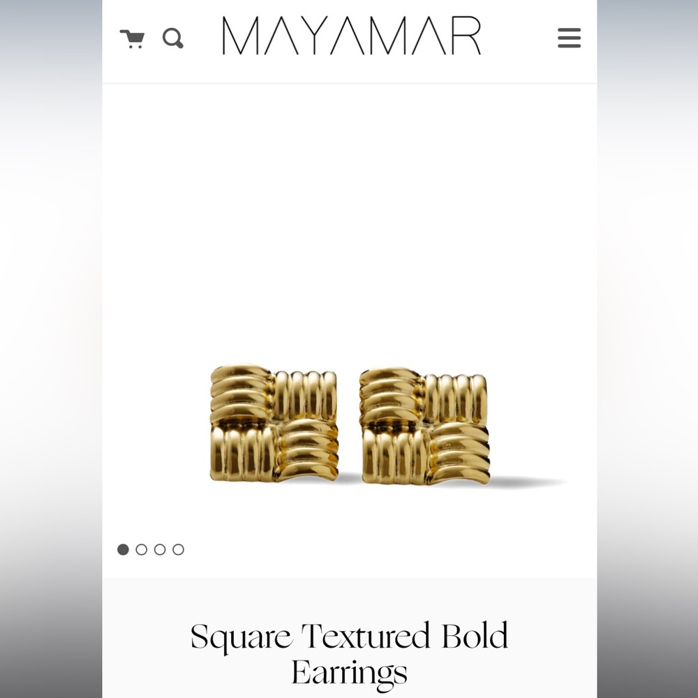 MAYAMAR Square Textured Bold Earrings